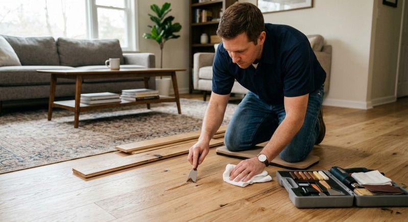 Our team working on Wood Floor Service projects in Redmond, WA