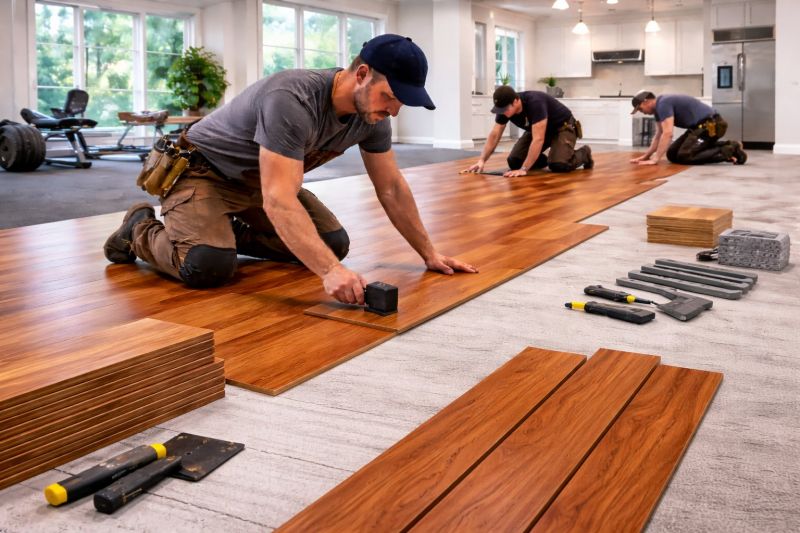 Cherry Floor Installation in Kingston, WA