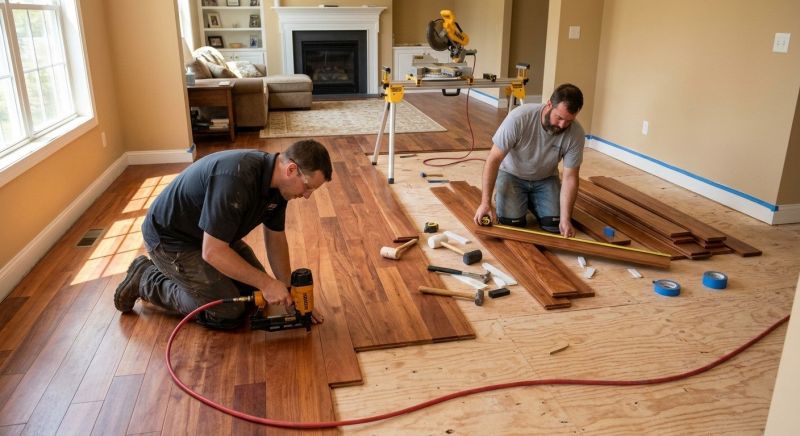 Cherry Floor Installation in Redmond, WA