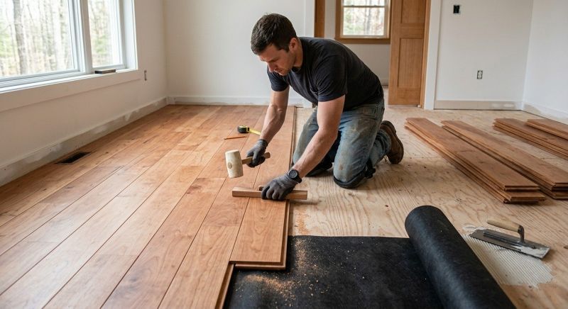 Cherry Floor Installation in Monroe, WA