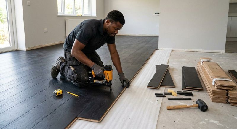 Dark Wood Floor Installation in Redmond, WA